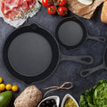 3‑Piece Pre‑Seasoned Cast Iron Skillet Set – 6", 8", 10" Oven‑Safe Frying Pans