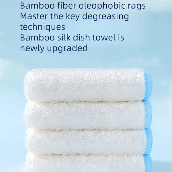 Bamboo Fiber Non‑Stick Kitchen Scouring Pads – Cleaning Cloth Set