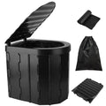 Portable Foldable Emergency Toilet – Travel Porta Potty With Lid, Carry Bag & Garbage Bags