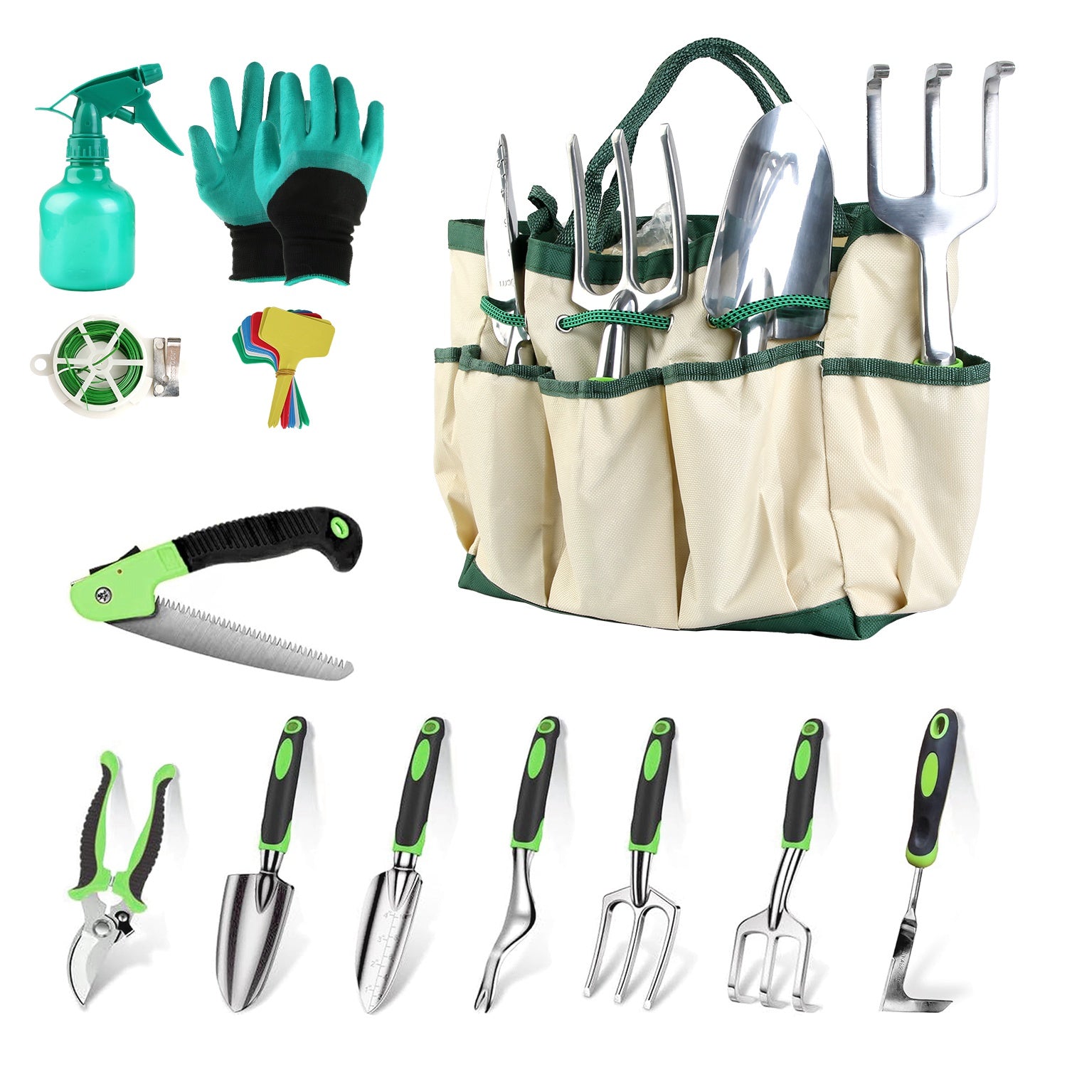 13‑Piece Aluminum Alloy Garden Tool Set With Garden Bag – Heavy‑Duty Outdoor Gardening Kit