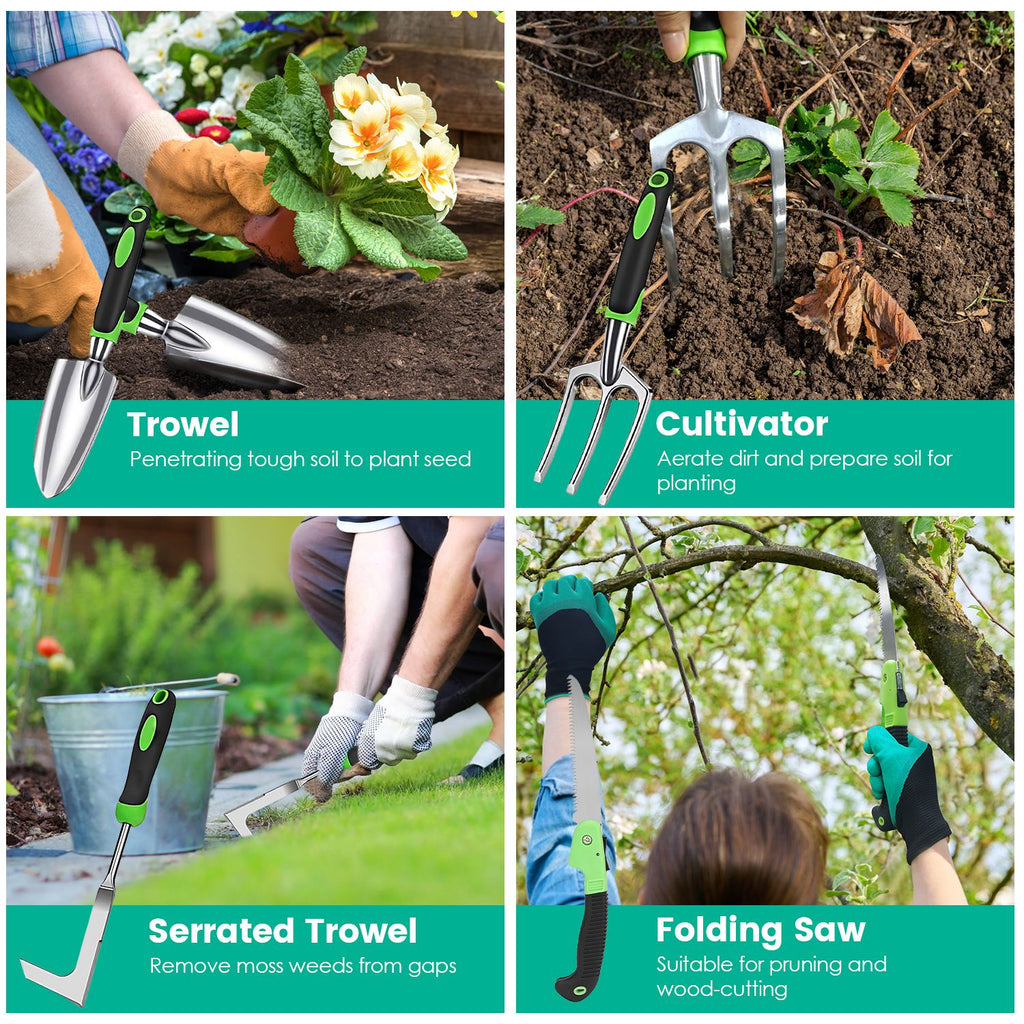13‑Piece Aluminum Alloy Garden Tool Set With Garden Bag – Heavy‑Duty Outdoor Gardening Kit