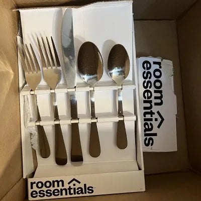 20‑Piece Teagan Flatware Set – Silver Stainless Steel Utensils (Service for 4)