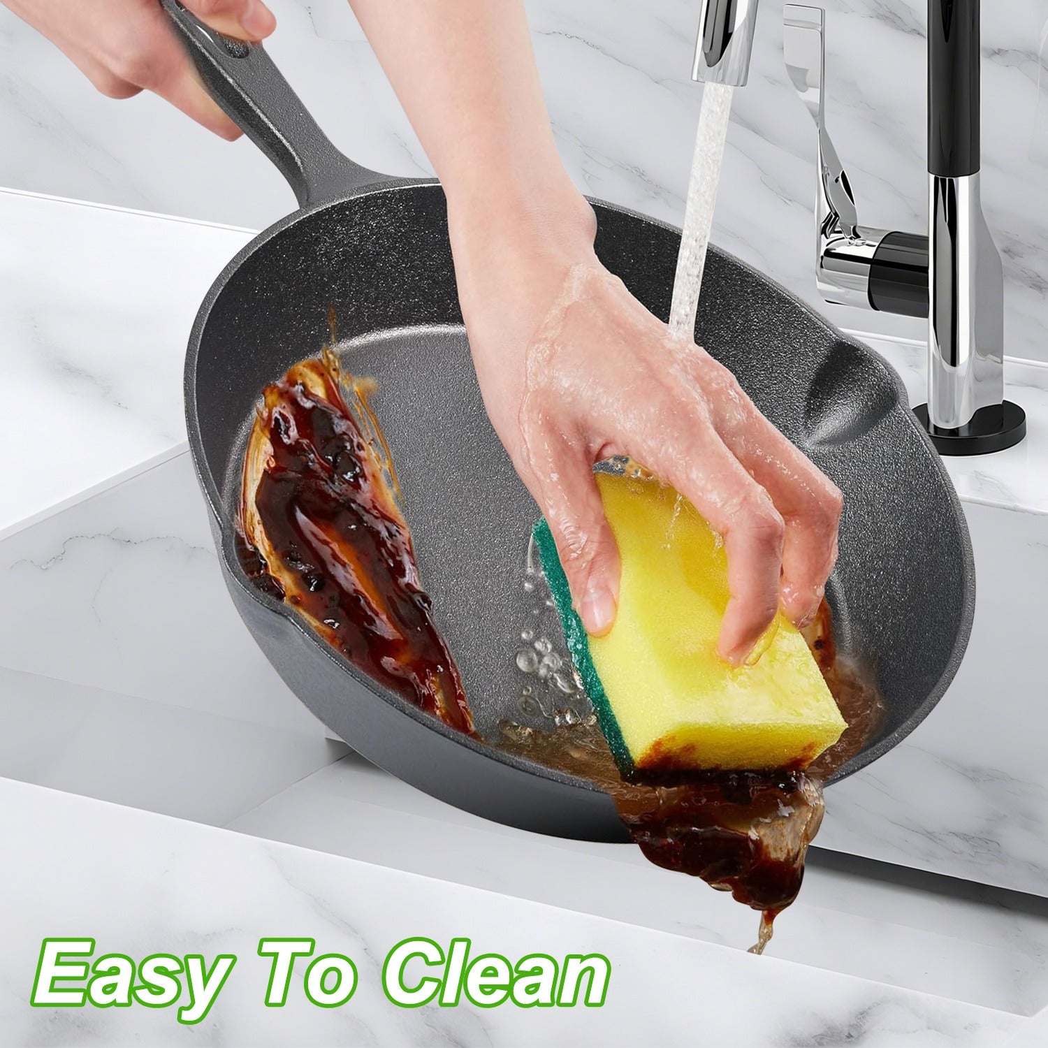 3‑Piece Pre‑Seasoned Cast Iron Skillet Set – 6", 8", 10" Oven‑Safe Frying Pans